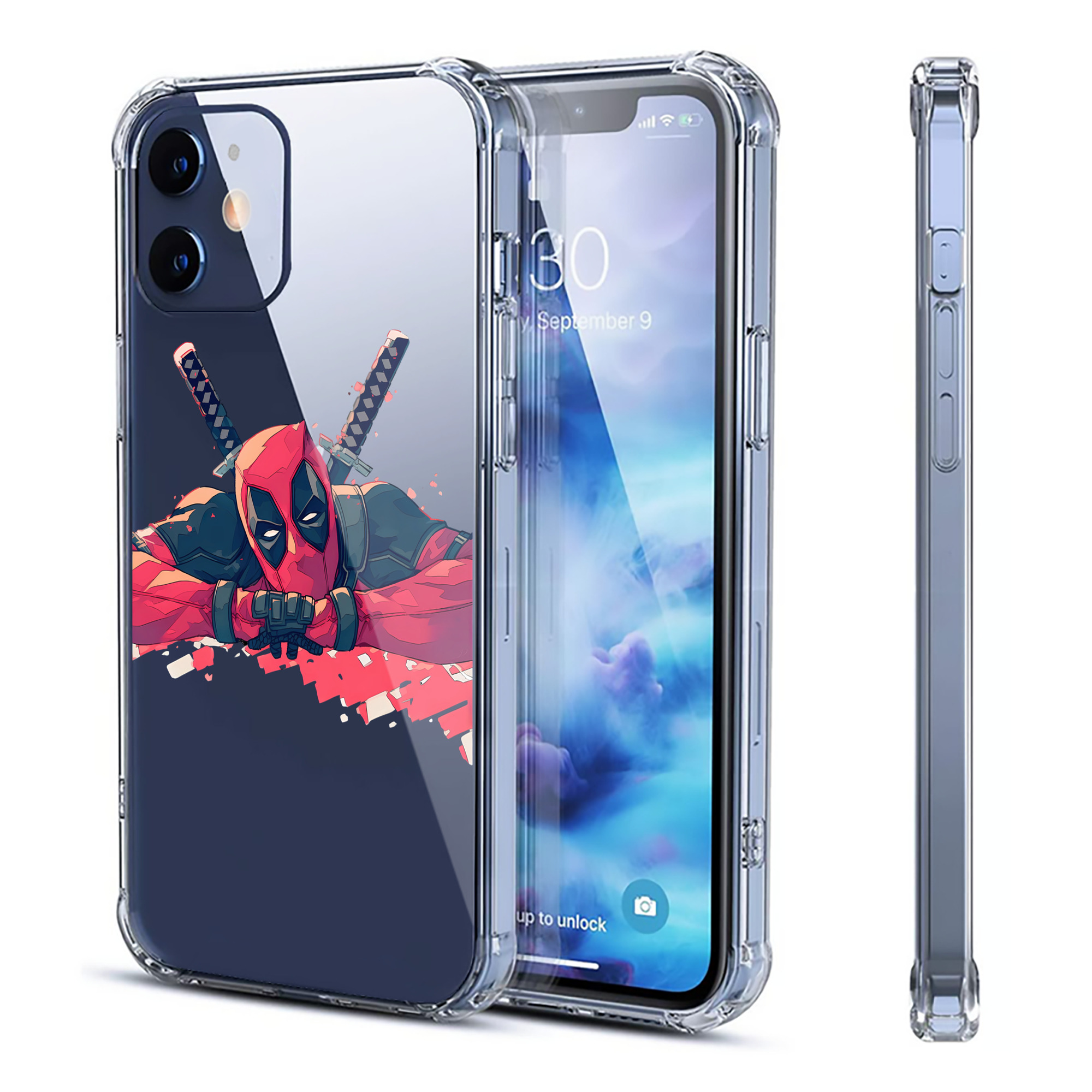 （画像用） Deadpool デッドプール 【iPhone 12シリーズ対応】透明スマホケース（クリアソフトケース）